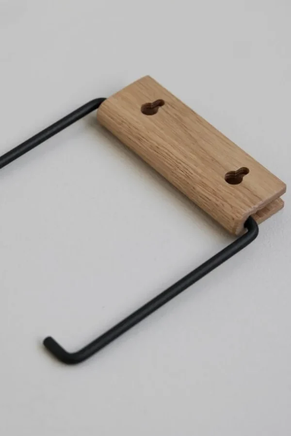 Moebe Badezimmeraccessoires^Klopapierhalter, Eiche - schwarz