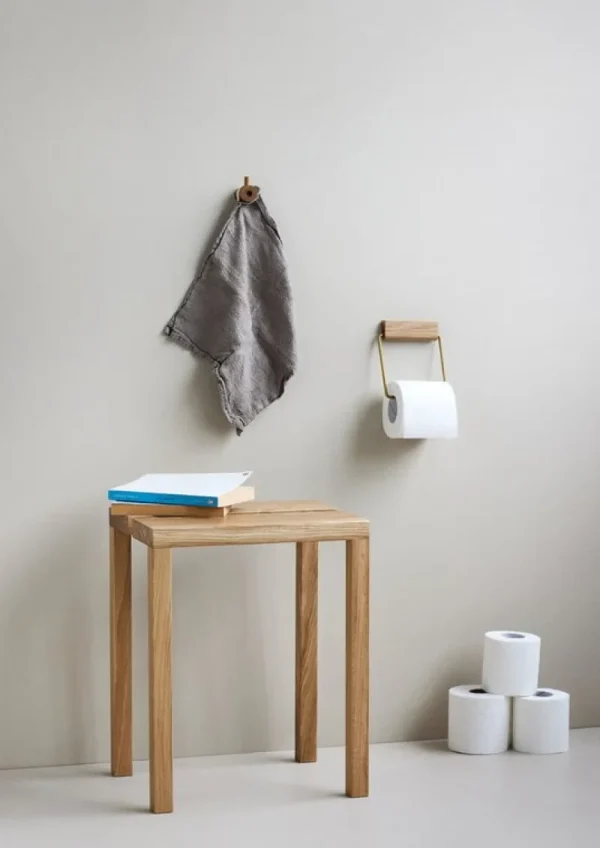 Moebe Badezimmeraccessoires^Klopapierhalter, Eiche - Messing