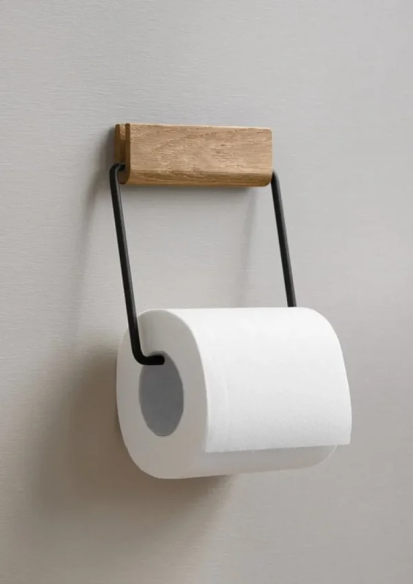 Moebe Badezimmeraccessoires^Klopapierhalter, Eiche - schwarz