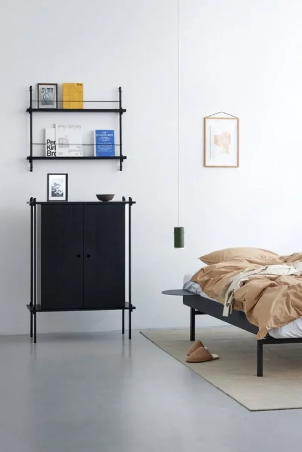 Moebe Betten-Malm Bett, hoch, 90-180 cm, schwarz