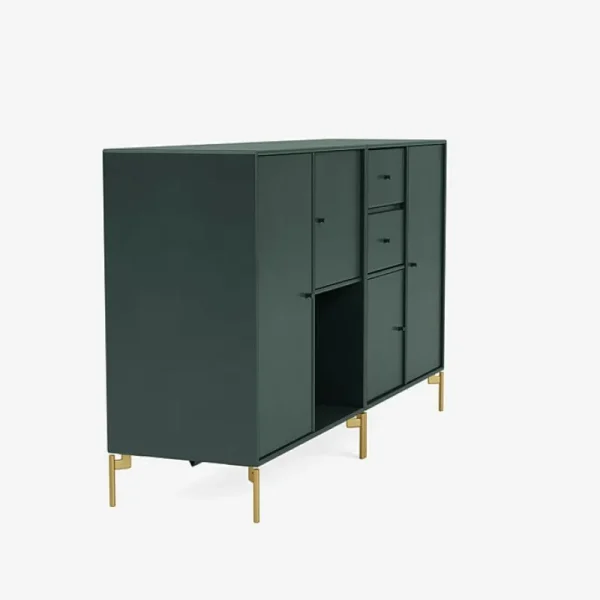 Montana Furniture Aufbewahrungsmöbel-Couple sideboard, brass legs - 163 Black jade