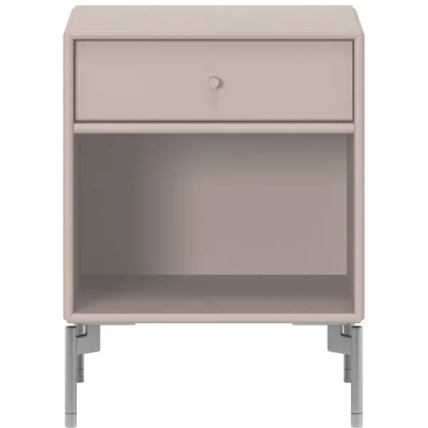 Woodnotes Tische-Montana Furniture Dream Nachttisch, matt verchromte Beine – 137 Mushroom