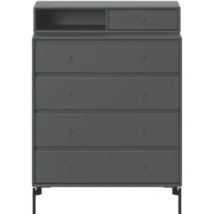Montana Furniture Aufbewahrungsmöbel-Keep Kommode, schwarze Beine – 04 Anthrazit