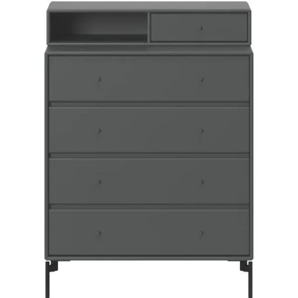 Montana Furniture Aufbewahrungsmöbel-Keep Kommode, schwarze Beine – 04 Anthrazit