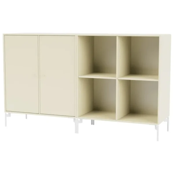 Montana Furniture Aufbewahrungsmöbel-Pair sideboard, Snow legs - 150 Vanilla