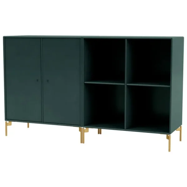 Montana Furniture Aufbewahrungsmöbel-Pair sideboard, brass legs - 163 Black jade