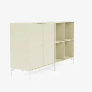 Montana Furniture Aufbewahrungsmöbel-Pair sideboard, Snow legs - 150 Vanilla