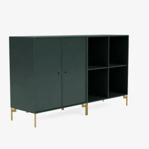 Montana Furniture Aufbewahrungsmöbel-Pair sideboard, brass legs - 163 Black jade