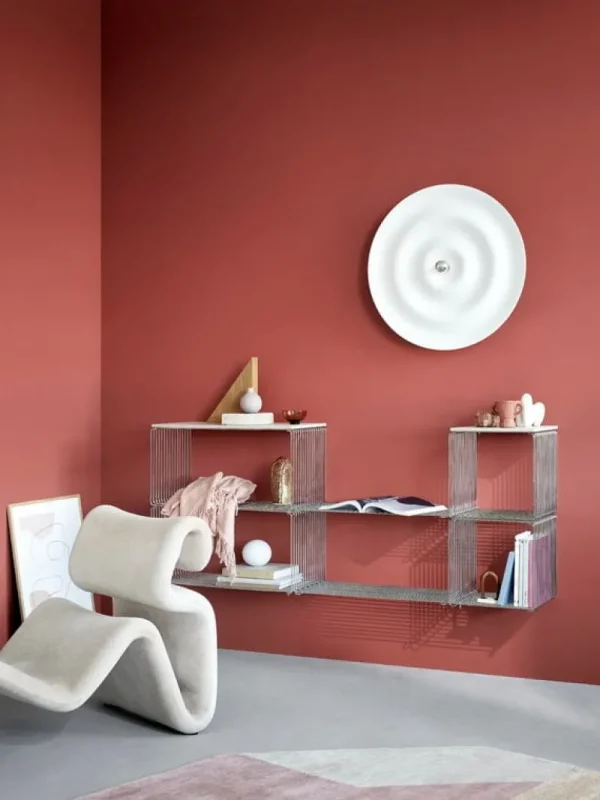Muuto Regale-Montana Furniture Panton Wire Einzel Abdeckplatte, Tiefe 34,8 cm, 131 Eiche Weiß