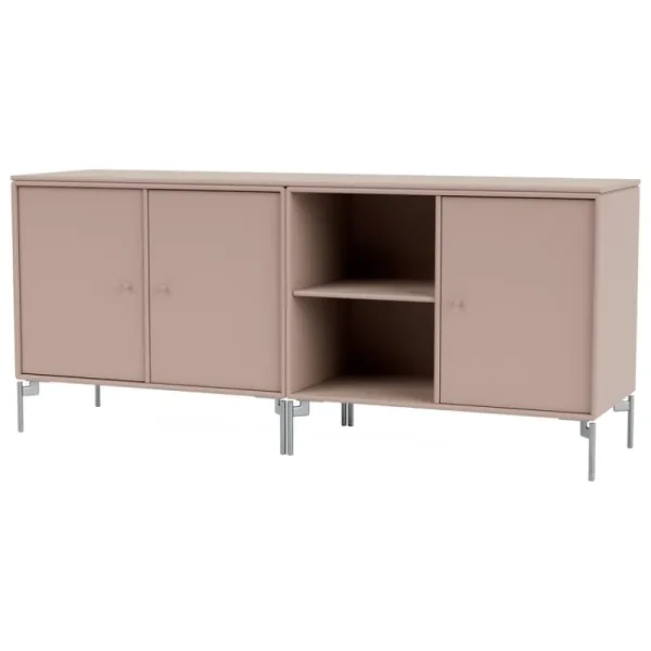 Montana Furniture Aufbewahrungsmöbel-Save low sideboard, matt chrome legs - 137 Mushroom