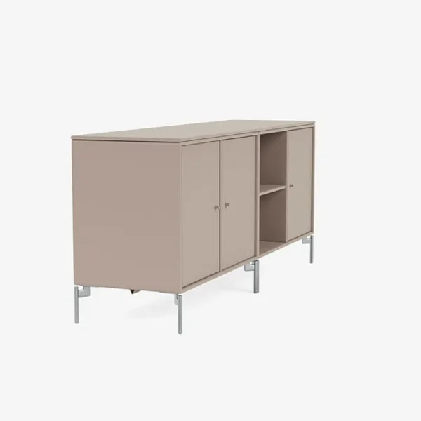 Montana Furniture Aufbewahrungsmöbel-Save low sideboard, matt chrome legs - 137 Mushroom