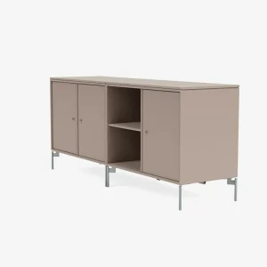 Montana Furniture Aufbewahrungsmöbel-Save low sideboard, matt chrome legs - 137 Mushroom