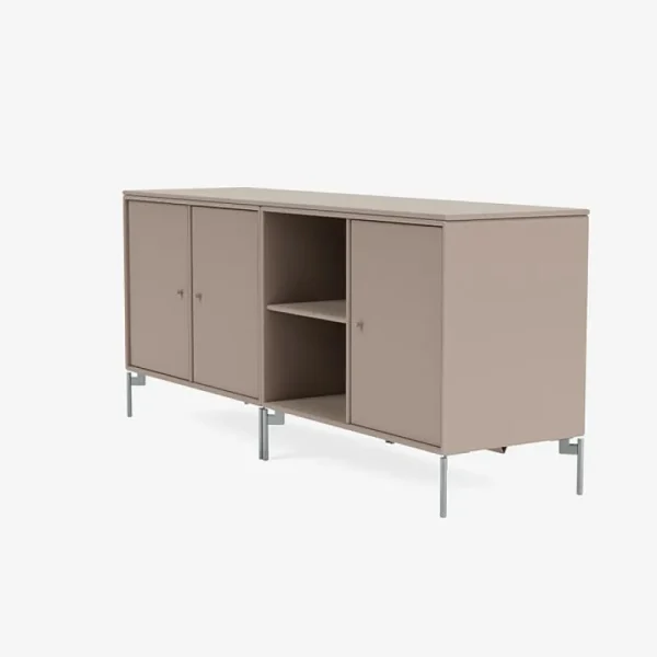 Montana Furniture Aufbewahrungsmöbel-Save low sideboard, matt chrome legs - 137 Mushroom