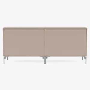 Montana Furniture Aufbewahrungsmöbel-Save low sideboard, matt chrome legs - 137 Mushroom