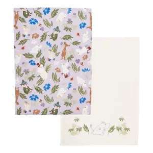 Moomin Arabia Mumin-produkte^Geschirrtuch-Set Moomin, 2 Stück, 50 x 70 cm, lila - weiß