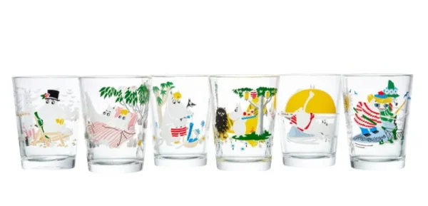 Kinder Moomin Arabia Mumin-produkte | Geschirr Für Kinder^Mumin Glas, 220 ml, Schwimmen am Abend