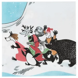 Moomin Arabia Mumin-produkte^Mumin Papierserviette, 33 cm, Skispringen