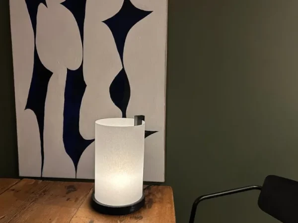 ferm LIVING Tischlampen-Motarasu Enso Tischleuchte, weiß - schwarz gebeizte Eiche