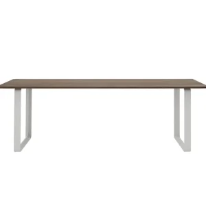 Hartu00f4 Tische-Muuto 70/70 Tisch, 225 x 90 cm, Eiche massiv geräuchert – Grau