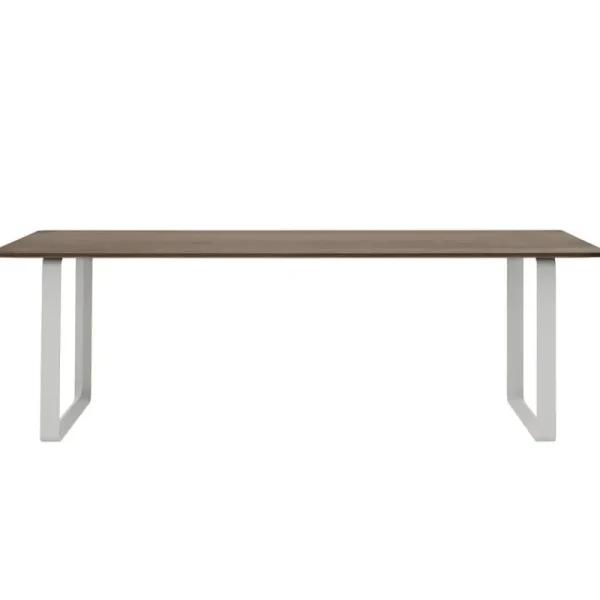 Hartu00f4 Tische-Muuto 70/70 Tisch, 225 x 90 cm, Eiche massiv geräuchert – Grau