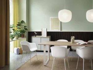 Audo Copenhagen Tische-Muuto 70/70 Tisch, 255 x 108 cm, Eiche massiv – Weiß