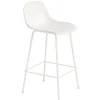 Vitra Sitzgelegenheiten-Muuto Barhocker Fiber mit Rückenlehne, 65 cm, Rohrgestell, weiß