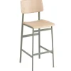 Muuto Sitzgelegenheiten-Barhocker Loft 75 cm, staubgrün – Eiche