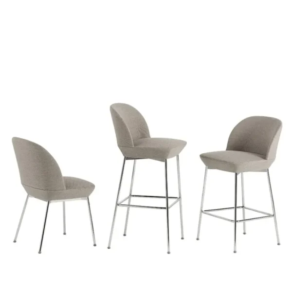 Muuto Sitzgelegenheiten-Barhocker Oslo, 65 cm, Ocean 32 – Chrom