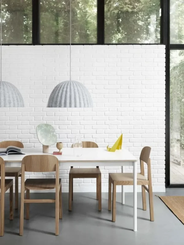 HAY Tische-Muuto Base Tisch, 190 x 85 cm, Laminat mit Sperrholzkanten, weiß
