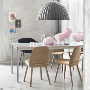 HAY Tische-Muuto Base Tisch, 190 x 85 cm, Laminat mit Sperrholzkanten, weiß