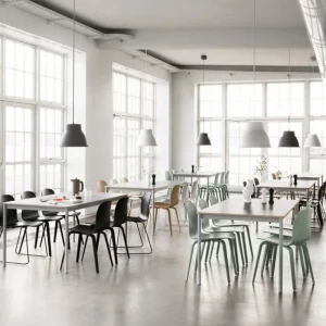 HAY Tische-Muuto Base Tisch, 190 x 85 cm, Laminat mit Sperrholzkanten, weiß