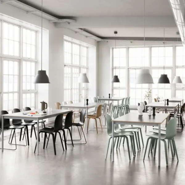 HAY Tische-Muuto Base Tisch, 190 x 85 cm, Laminat mit Sperrholzkanten, weiß