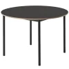 HAY Tische-Muuto Base Tisch, rund, 110 cm, Linoleum mit Sperrholzkanten, schwarz