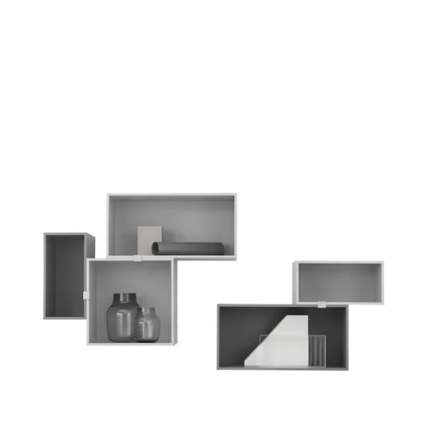 String Furniture Regale-Muuto Clip Mini Stacked, 5 Stück, hellgrau