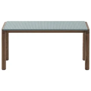 HAY Tische-Muuto Couple Couchtisch, 40 x 84 cm, gewellt, Blassblau - Eiche dunkel