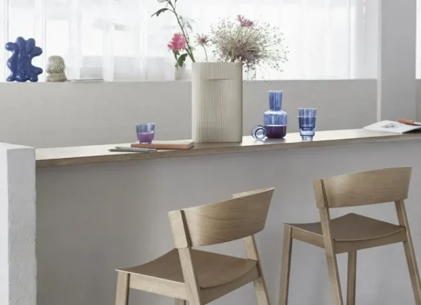 Fritz Hansen Sitzgelegenheiten-Muuto Cover Barhocker, 75 cm, Eiche
