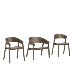 Labofa Sitzgelegenheiten-Muuto Cover Beistellstuhl, Dunkelbraun gebeizt