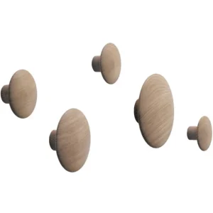 Muuto Garderoben Und Kleiderbügel^Dots Wood Garderobenhaken, 5 Stück, Eiche