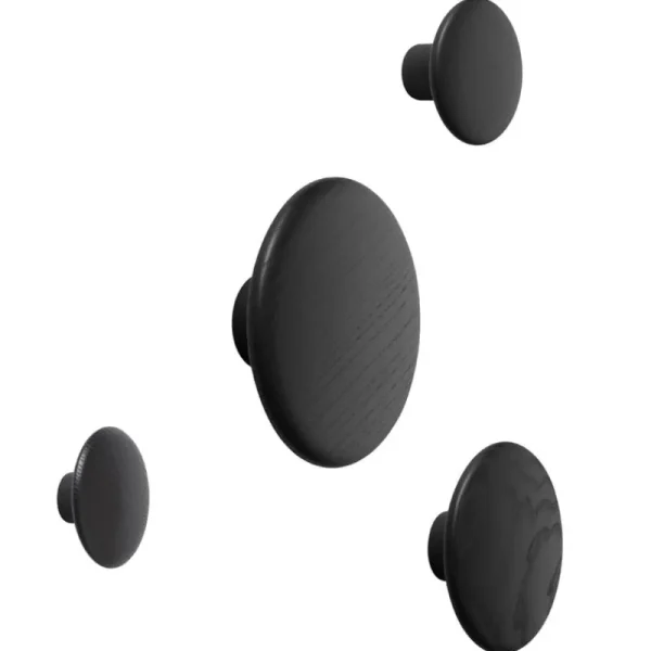 Muuto Garderoben Und Kleiderbügel^Dots Wood Kleiderhaken, schwarz