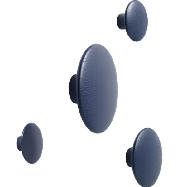 Muuto Garderoben Und Kleiderbügel^Dots Wood Kleiderhaken, nachtblau
