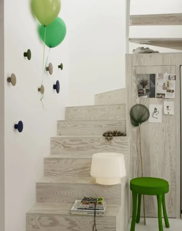 Muuto Garderoben Und Kleiderbügel^Dots Wood Kleiderhaken, salbeigrün