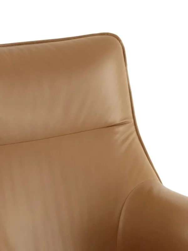HAY Sitzgelegenheiten-Muuto Doze Loungesessel, cognacbraunes Leder – Anthrazit