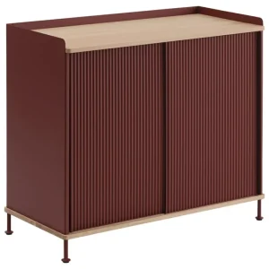 Pedestal Aufbewahrungsmöbel-Muuto Enfold Sideboard, 100 cm, hoch, Eiche - Tiefrot