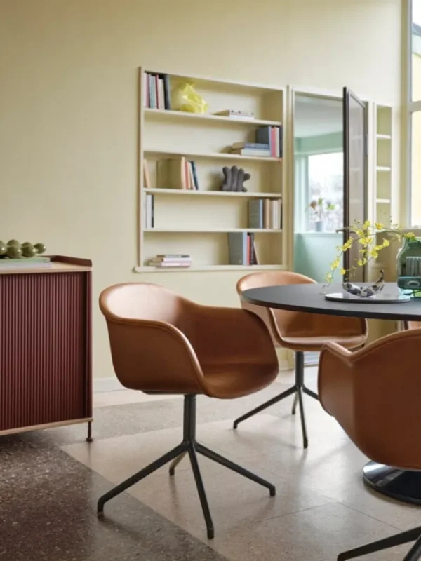 Pedestal Aufbewahrungsmöbel-Muuto Enfold Sideboard, 100 cm, hoch, Eiche - Tiefrot