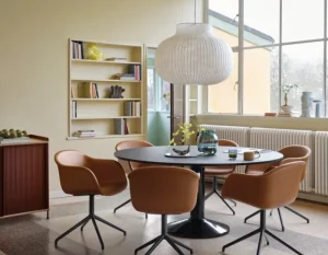 Pedestal Aufbewahrungsmöbel-Muuto Enfold Sideboard, 100 cm, hoch, Eiche - Tiefrot