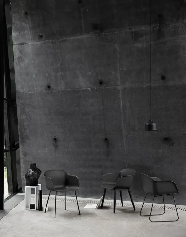 Muuto Sitzgelegenheiten-Fiber Sessel, Kufengestell, schwarz