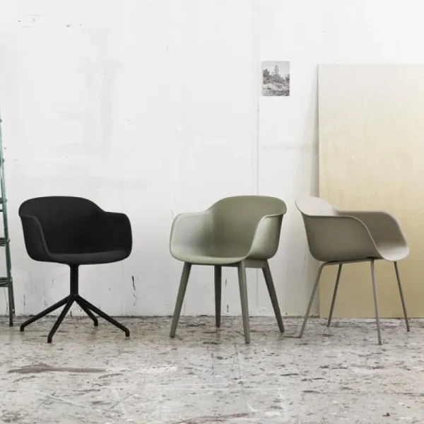 Mattiazzi Sitzgelegenheiten-Muuto Fiber Sessel, Kufengestell, grün