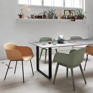 Mattiazzi Sitzgelegenheiten-Muuto Fiber Sessel, Kufengestell, grün