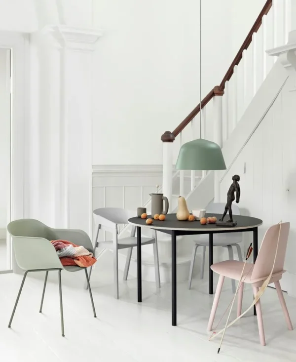 Frama Sitzgelegenheiten-Muuto Fiber Sessel, Rohrgestell, grün