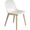 Artek Sitzgelegenheiten-Muuto Fiber Stuhl, Holzgestell, Eiche – weiß